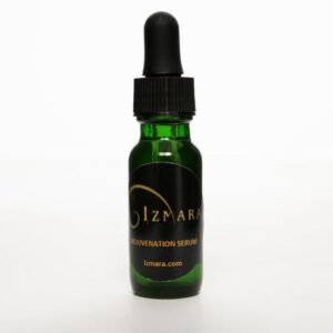 Green glass dropper bottle labeled Olzah with a white background.